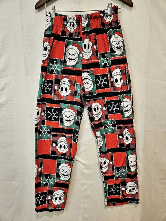 Disney Pants - Disney The Nightmare Before Christmas Jack Skellington Santa Hat Plaid Pajama